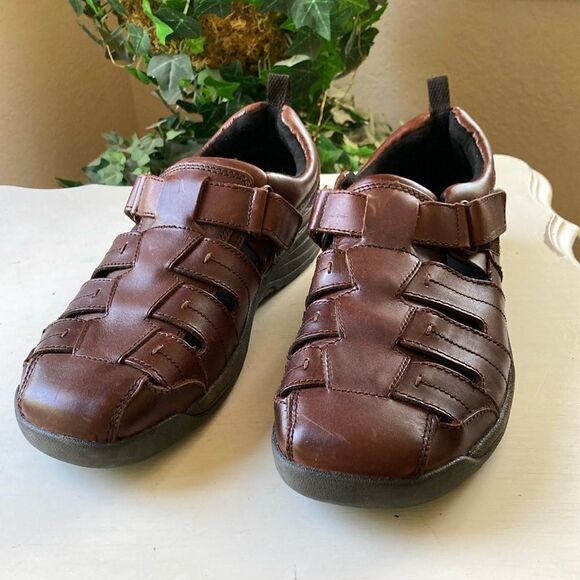 Drew Dublin Leather Fisherman Style Mens Sandals Size 11 - Picture 2 of 14